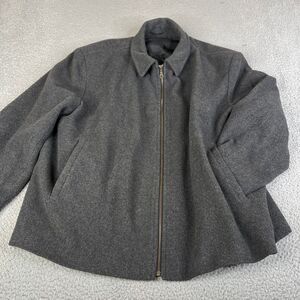 Cashmere & Wool Coat Jacket Mens EU 60 US 50 Black Full Zip Lined Neutral Collar